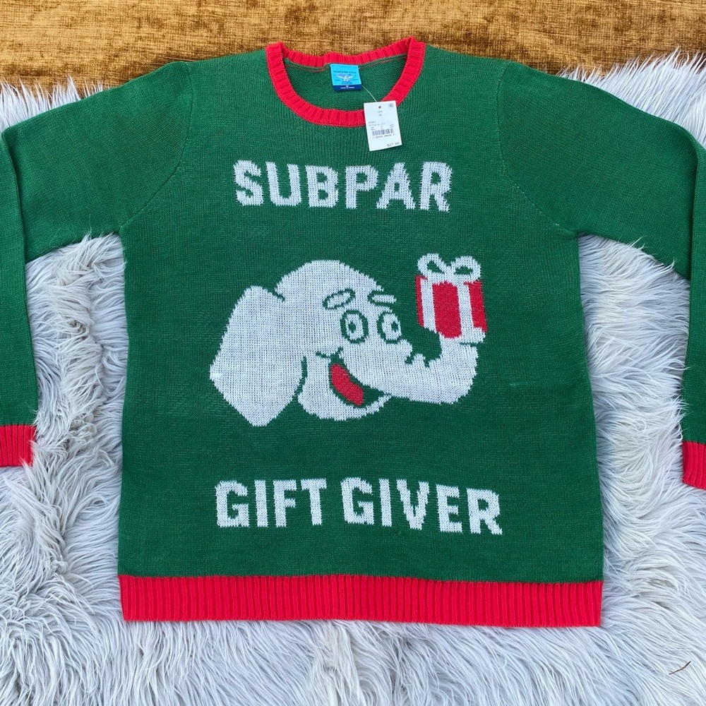 NWT Ugly Christmas Sweater Subpar Gift Giver Mens Medium